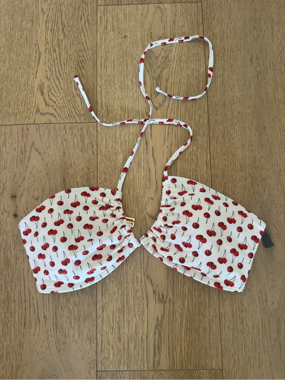 NWT Abercrombie and Fitch White Cherry Bikini Top